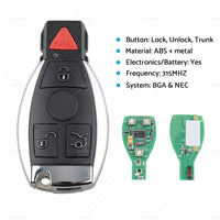 4 Buttons 315Mhz Remote Car Key Fits For Mercedes Benz C CL E G GL ML R S Class