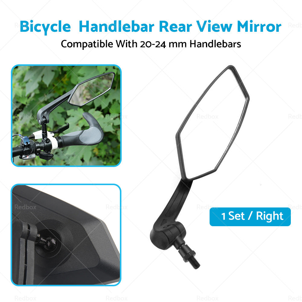 Bicycle Bike Cycle Handlebar Rear View Mirrors Rearview Rectangle Back Mirror