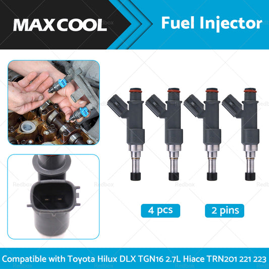 4X Fuel Injector Suitable for Toyota Hilux DLX TGN16 Hiace TRN201 221 TRH223 2. 7