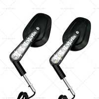 2x Rear View Mirrors LED Turn Signals Muscle Suitablefor Harley Davidson V-Rod