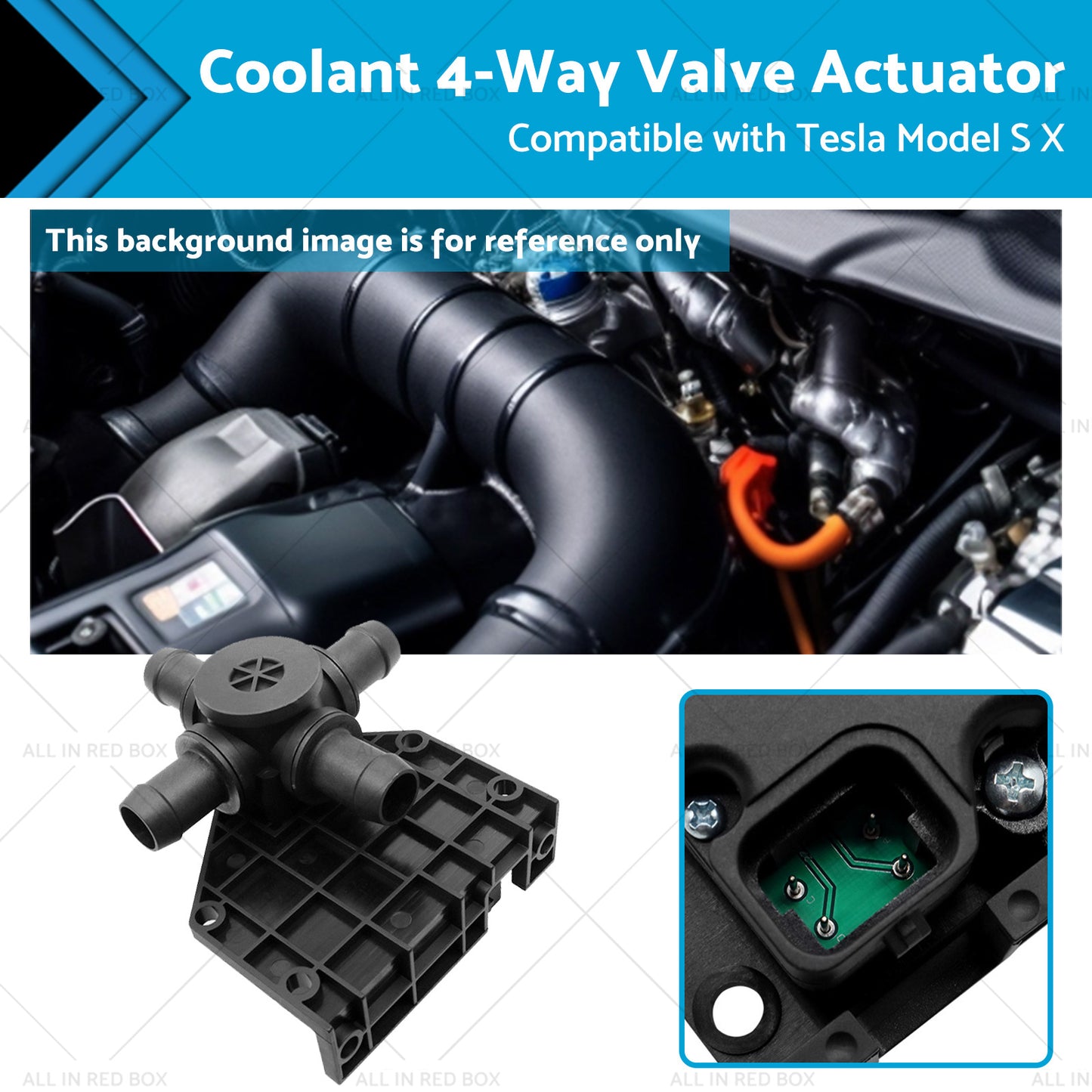 Coolant 4-Way Valve Actuator Suitable for 2012-2017 Tesla Model S X 6007370-00-B