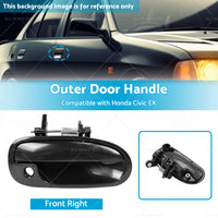 Smooth Black Front Right Outer Door Handle Suitable for Honda Civic EK 1995-2000