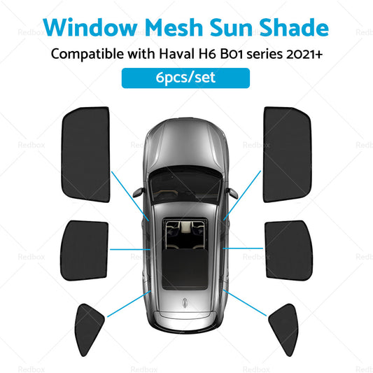 6xFoldable  Window Mesh Sun Shade Suitable For Haval H6 B01 series 2021