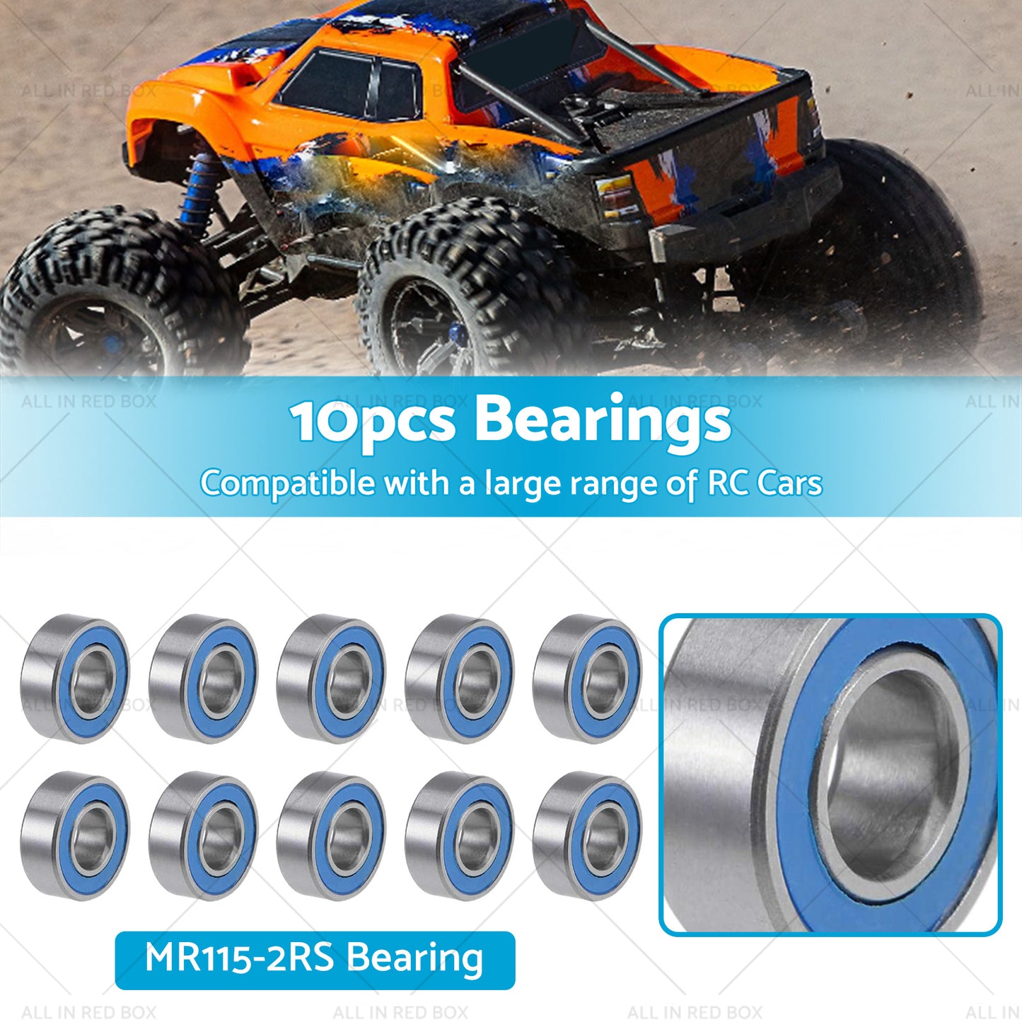 5x11x4mm Bearings For RC Tamiya 1150 HPI MR115-2RS Savage Traxxas Axial Losi