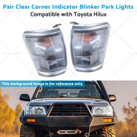 Pair Clear Corner Indicator Blinker Park Lights Suitable for 97-01 Toyota Hilux