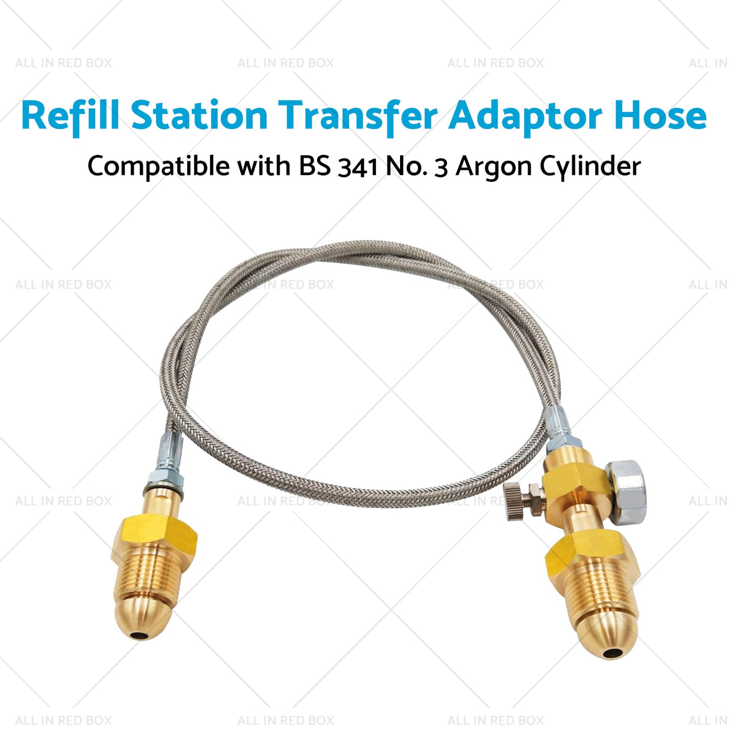 Refill Station Transfer Adaptor Hose Suitable for BS 341 No. 3 Argon Cylinder