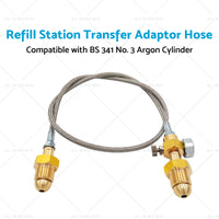 Refill Station Transfer Adaptor Hose Suitable for BS 341 No. 3 Argon Cylinder