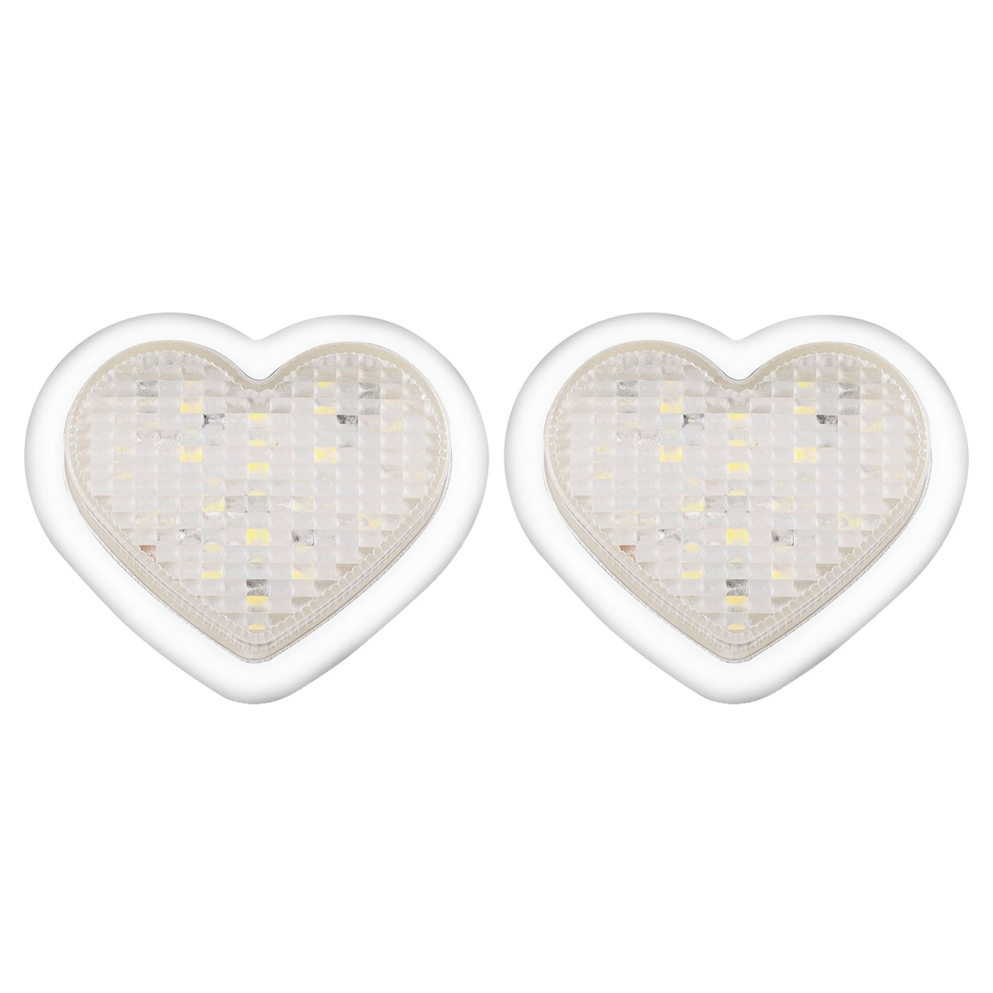 {{ Heart Pair 12V LED Side Marker Indicators Clear Flash White }} - Buy Car Parts Online at {{ Kaka Auto Parts }}.