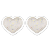 {{ Heart Pair 12V LED Side Marker Indicators Clear Flash White }} - Buy Car Parts Online at {{ Kaka Auto Parts }}.