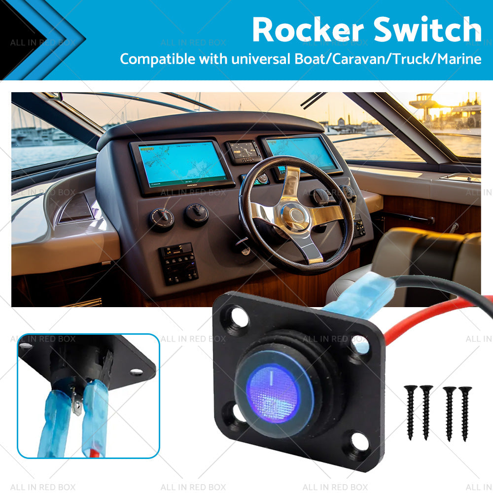 For Boat Caravan Truck Marine 12V 1 Gang Toggle Rocker Switch Panel ON OFF