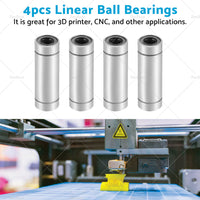 4PCS LM8UU Extra Long Linear Ball Bearings 8mm Bore Dia 15mm OD 45mm Length