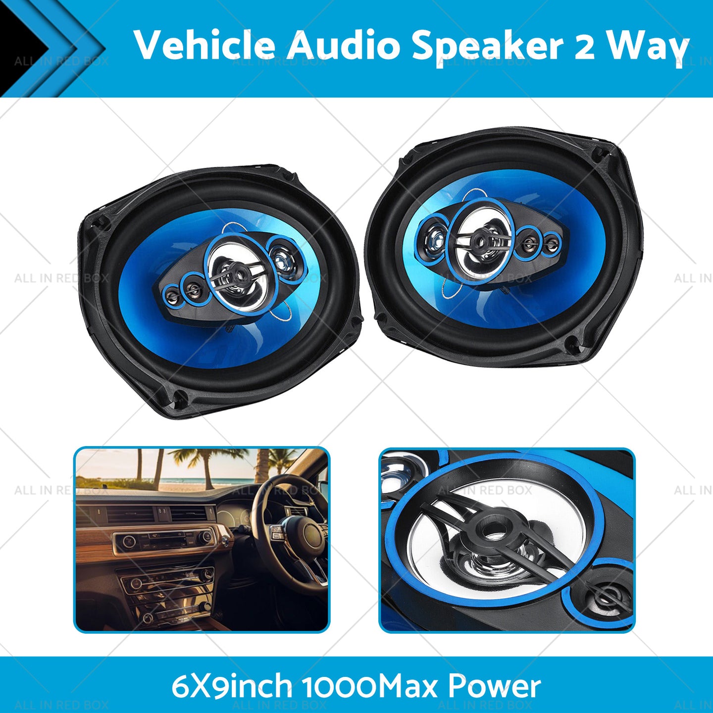 {{ 12V 6x9'' Car Door Coaxial Vehicle HiFi Audio 2 Way Stereo Speaker 1000W }} - Buy Car Parts Online at {{ Kaka Auto Parts }}.