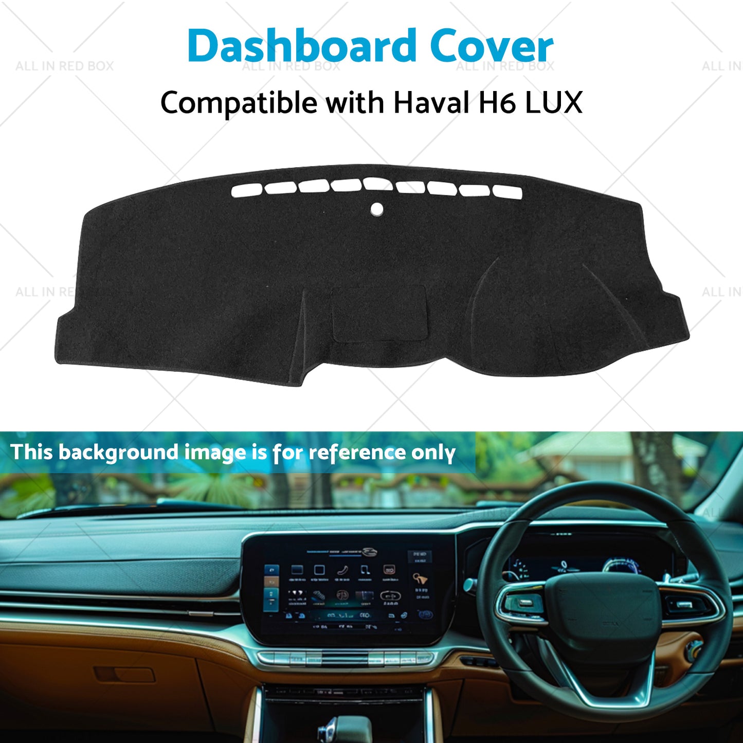 Dashboard Sun Cover Dash Mat Suitable for Haval H6 LUX 7 or 2016-2020 Black