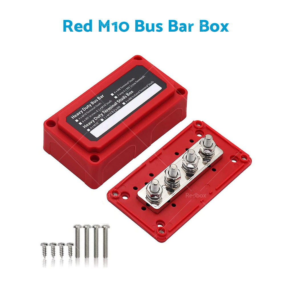 1x M8/M10 300A DC 12V-48V Studs Bus Bar Power Distribution Box Terminal Block