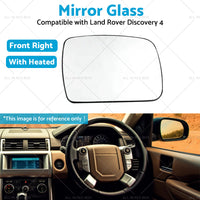 Right Side Mirror Glass Suitable for Land Rover Discovery 4 2009 -2013 w  Heated