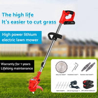 2 Battery Cordless Grass Trimmer Lawn Electric Whipper Snipper Strimmer 7 Blade