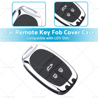 Zinc Alloy Remote Key Fob Case Cover Shell Suitable For LDV D90 3buttons Silver