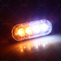 10x Amber + White LED Car Emergency Beacon Warning Hazard Flashing Strobe Light