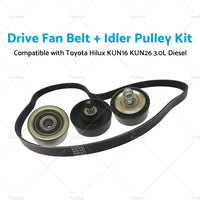 Drive Fan Belt  Idler Pulley Kit Compatible with Hilux 3. 0L Diesel 1KD-FTV KUN16 KUN26