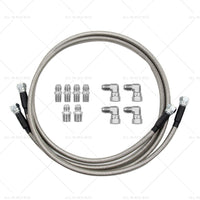 Stainless Steel Braided Transmission Cooler Hose Fitting Kit For 700R4 TH350 400