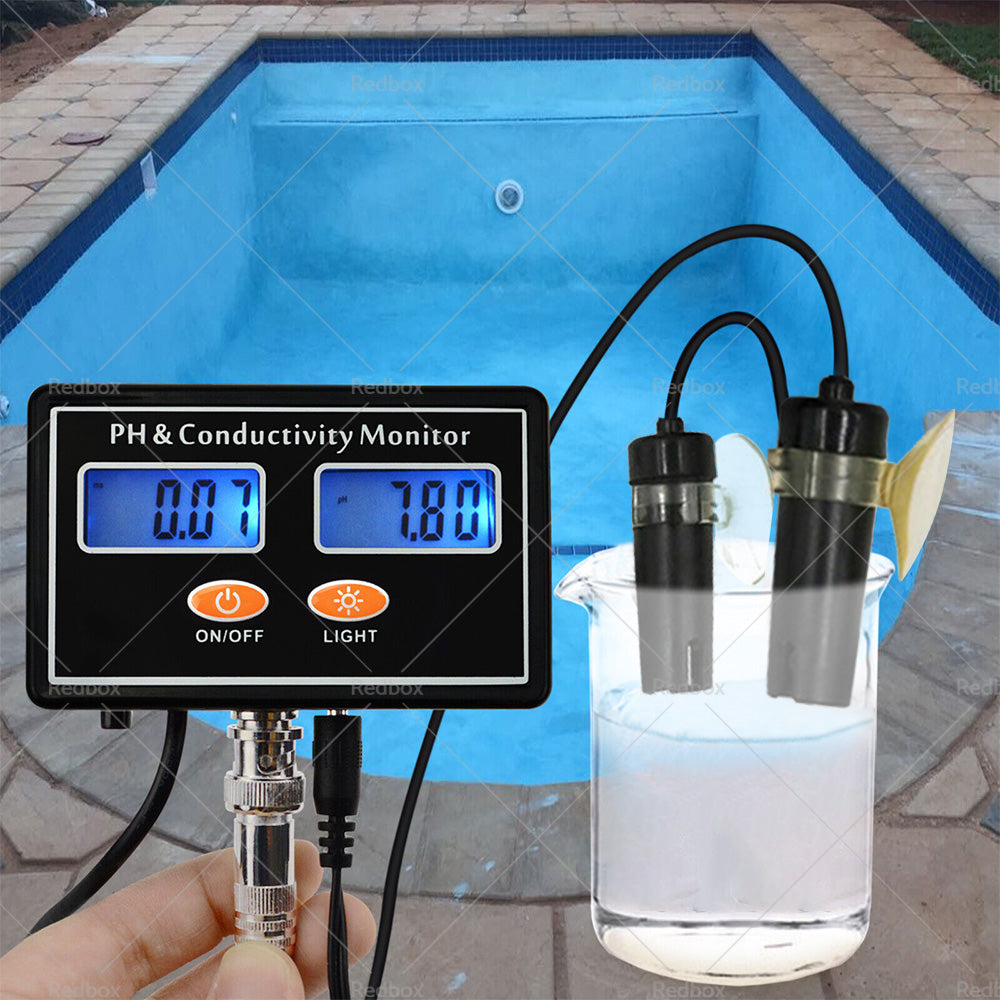 Online PH  and  EC Conductivity Monitor Meter Tester Rechargeable Aquaculture Pond