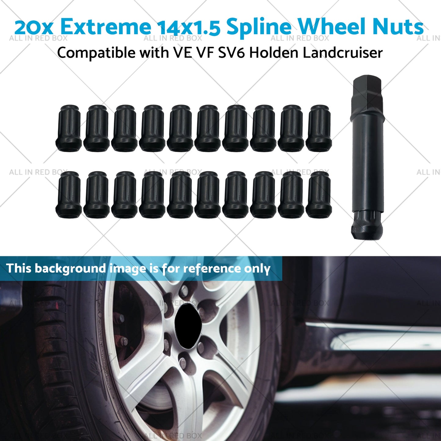 20x Extreme 14x1. 5 Spline Wheel Nuts Suitable for Holden Landcruiser VE VF SV6