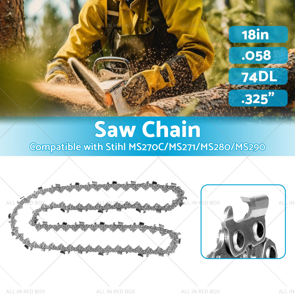 Tungsten Chainsaw Chain Semi Chisel 18 inch. 325 inch. 058 74DL Suitable for Stihl MS271