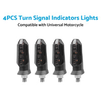 4x Motorcycle LED Turn Signal Indicators Suitable For Bikes ¡§C Amber, Universal Fitment