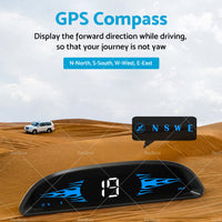 Car HUD Head Up Display LCD Digital GPS Speedometer Overspeed Alarm Universal