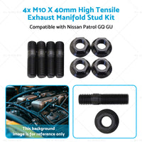 4x M10 X 40mm High Tensile Exhaust Manifold Stud Kit Suitable for GQ GU TD42