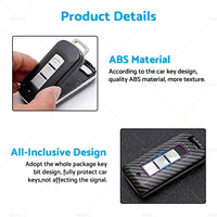 Carbon Fiber Hard Shell Smart Key Fob Chain Case Fits For Mitsubishi Outlander