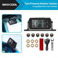 Tyre Pressure Monitoring System  6 Wheel Sensor for Caravan Truck Trailer Solar