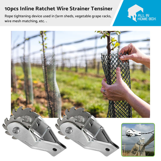 10PCS or SET INLINE RATCHET STRAINER FOR TENSIONING FENCE WIRE TENSIONER