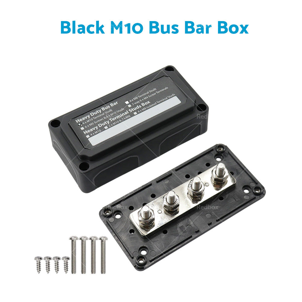 1x M8/M10 300A DC 12V-48V Studs Bus Bar Power Distribution Box Terminal Block