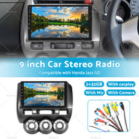 32GB Android11 GPS Navi Car Stereo Radio 9inch Head Unit Suitable For Honda Jazz GD