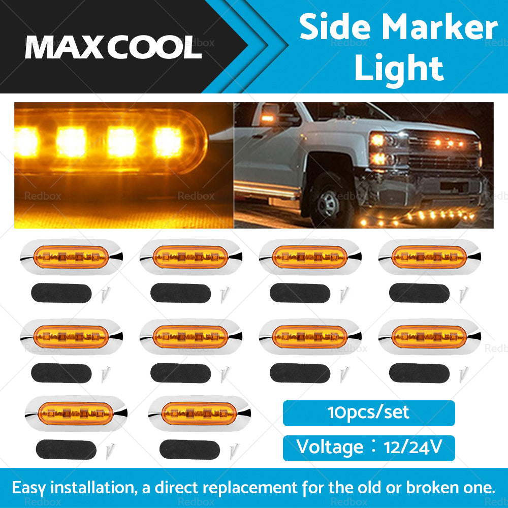 10x Clearance Light LED Side Marker Suitable For Truck Trailer Lorry Lamp Amber