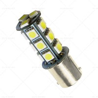 2x 12V BA15D LED 18 SMD Cool  White Light Globes 5050 For Caravan Car