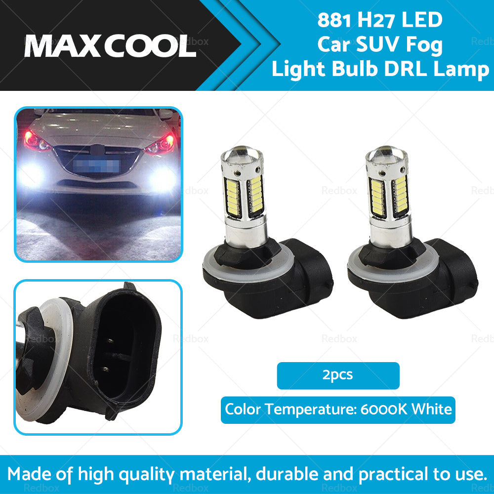 2x 881 H27 Extremely Bright 30W 6000K White LED Car SUV Fog Light Bulb DRL Lamp