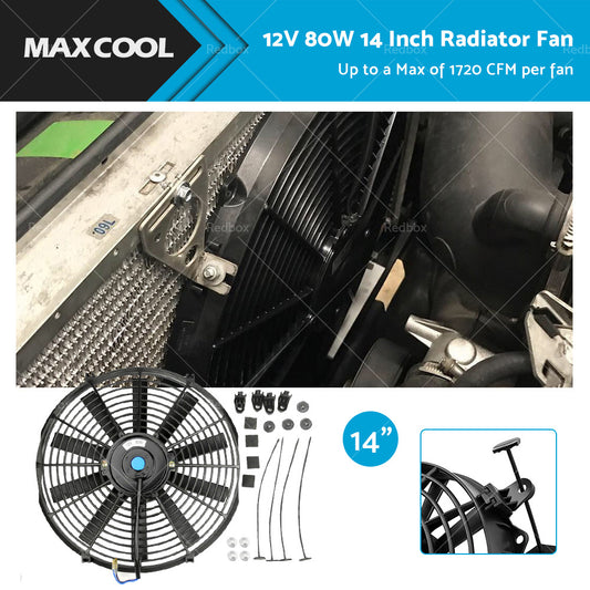 Universal 14 Inch 12V 90W Radiator Electric Cooling Thermo Fan With Mounting Kit