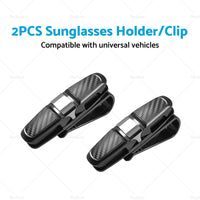 2pcs Car Glasses Holder Clip Case Sunglasses Eyeglasses Ticket Card Clip Holder