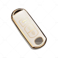 Beige TPU Car Remote Key Fob Case Cover Fits For Mazda 2 3 5 6 CX-3 CX-5 CX-7