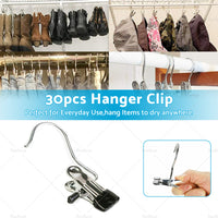 30PCS Single Clips Metal Hook Pins Scarf Belt Shoe Boots Hanger Portable Pegs