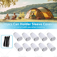 10PCS Foldable Insulated Beer Can-Cooler Sleeve Covers Reusable Drink Covers