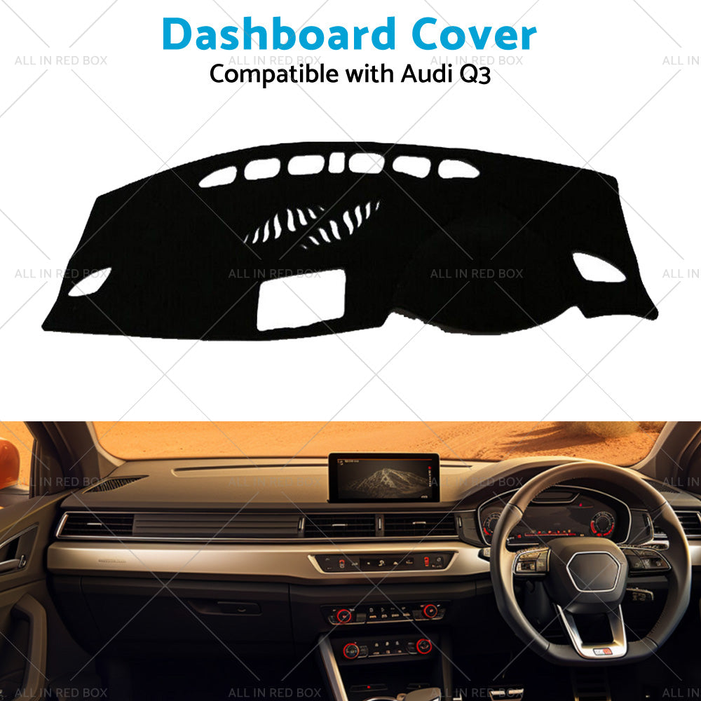 Non-Slip Dash Mat Suitable For Audi Q3 8U Series 2012-2018 Dashboard Cover Black