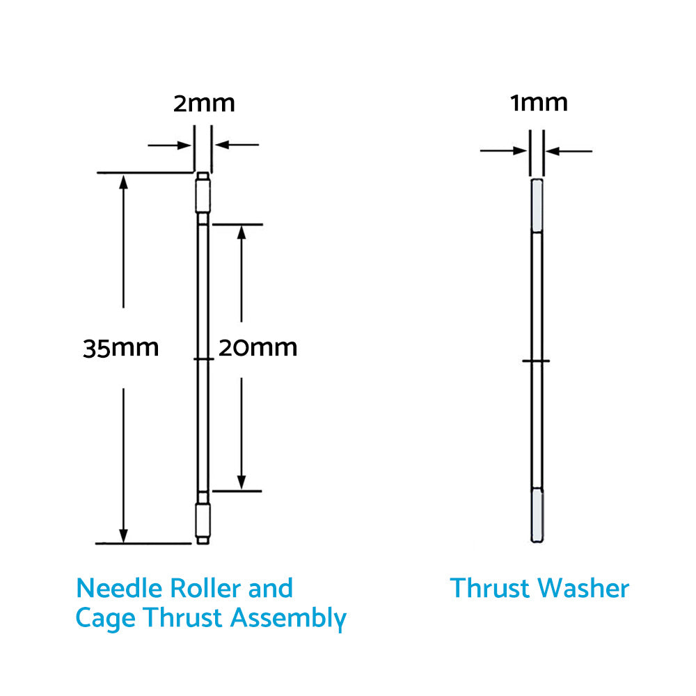 10PCS 20mm x 35mm x 2mm AXK2035 Thrust Needle Roller Bearing with AS2035 Washer