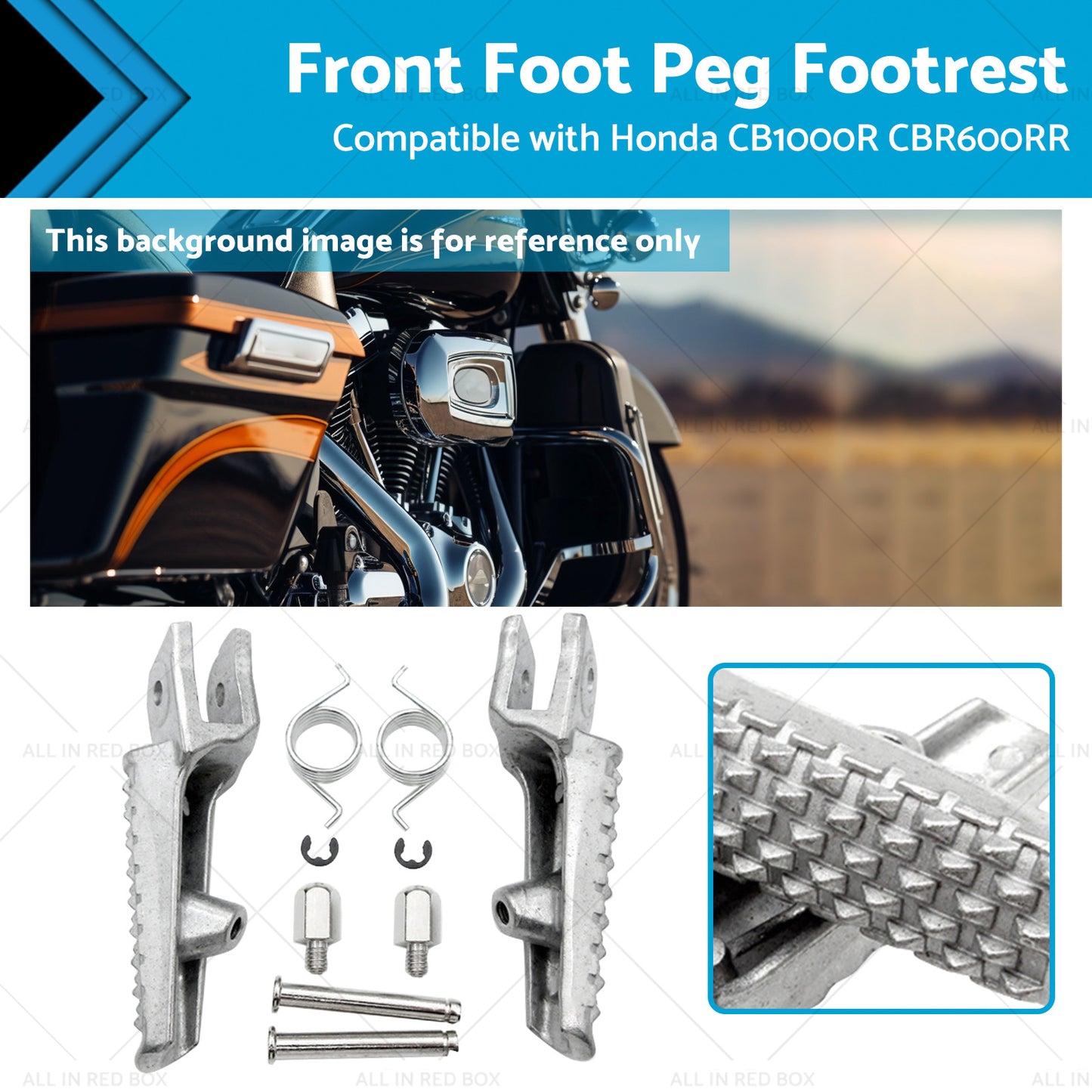 Front Foot Peg Footrest Silver Suitable For Honda CB1000R CBR600RR CBR1000RR