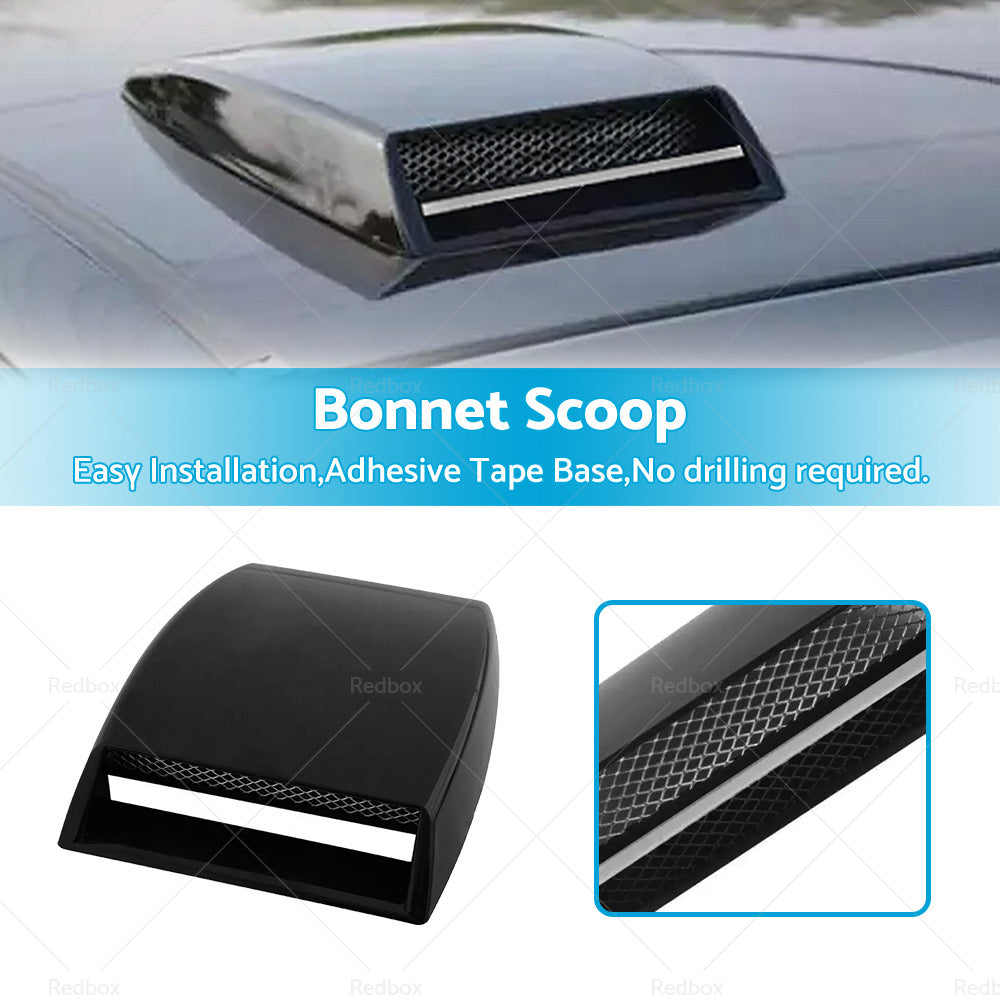 Universal Car Air Flow Intake Scoop Bonnet Hood Cover Black ABS Plastic