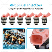 6PCS Fuel Injectors Suitable For Nissan Navara D21 D22 Pathfinder 16600-9S200