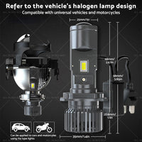 {{ Mini Bi-LED Projector Lens Headlight Globe Bulbs Hi Lo Retrofit RHD H4 9003 100W }} - Buy Car Parts Online at {{ Kaka Auto Parts }}.