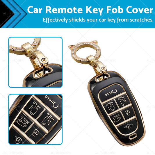 6Button TPU Car Remote Key Fob Cover Suitable ForHyundai Sonata Tucson Santa Fe